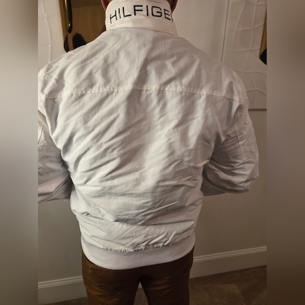 Tommy Hilfiger White Bomber Jacket for Men XL